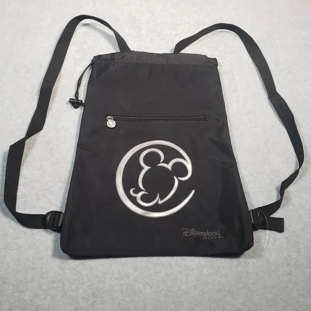 Disneyland Resorts Mickey Mouse Logo Sling Bag Metallic Silver Heavy Duty Nylon